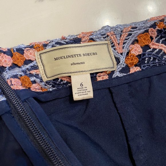 Anthropologie Eva Franco Blue & Pink Lace Skirt - Picture 5 of 7